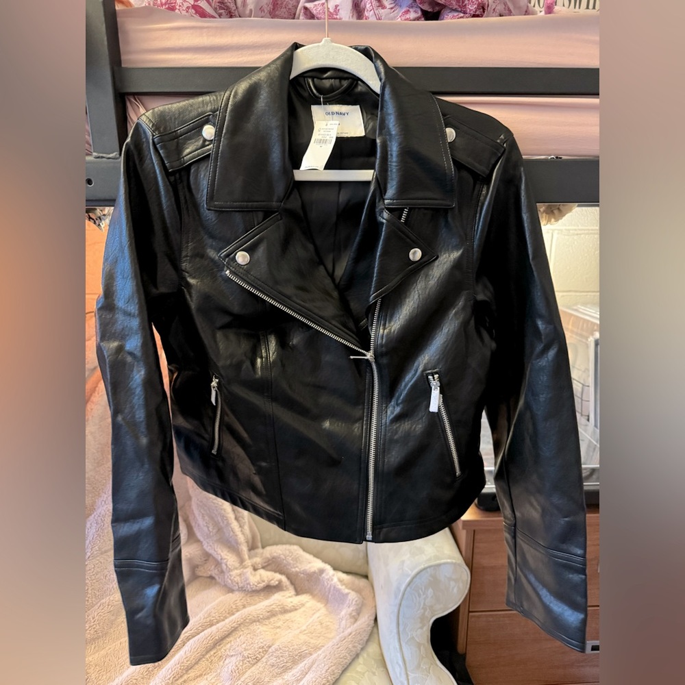 NWT Old Navy Faux Leather Moto Biker Jacket